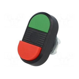 Switch: double | 22mm | Stabl.pos: 1 | green/red | none | IP66 | Pos: 2