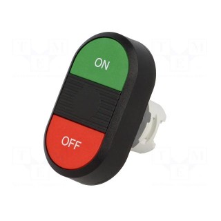 Switch: double | Stabl.pos: 1 | 22mm | green/red | Illumin: none | IP66