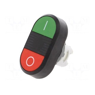Switch: double | Stabl.pos: 1 | 22mm | green/red | Illumin: none | IP66