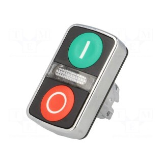 Switch: double | 22mm | Stabl.pos: 1 | green/red | ZBVB,ZBVG,ZBVJ,ZBVM