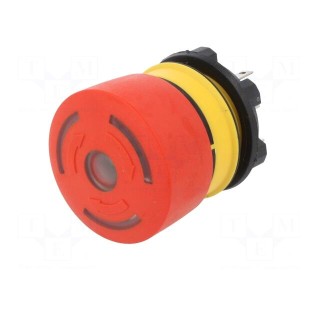 Switch: emergency stop | 22mm | Stabl.pos: 2 | NC + NO | red | LED | IP65