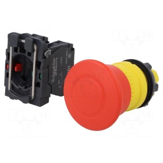 Switch: emergency stop | Stabl.pos: 2 | NC + NO | 3A/240VAC | 22mm | red