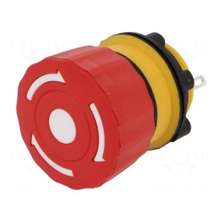 Switch: emergency stop | Stabl.pos: 2 | NC | 1.5A/250VAC | 22mm | red