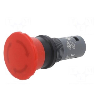 Switch: emergency stop | 22mm | Stabl.pos: 2 | NC | red | Pos: 2 | -25÷70°C