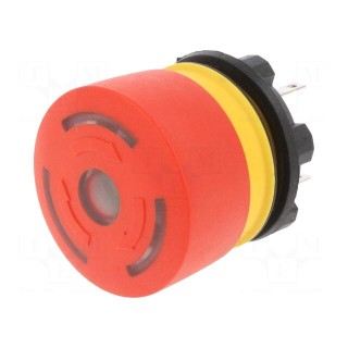 Switch: emergency stop | 22mm | Stabl.pos: 2 | NC x2 | red | LED | IP65