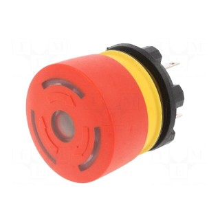 Switch: emergency stop | 22mm | Stabl.pos: 2 | NC x2 | red | LED | IP65