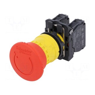 Switch: emergency stop | Stabl.pos: 2 | NC x2 | 3A/240VAC | 22mm | red