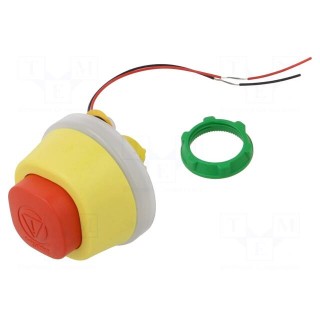 Switch: emergency stop | 22mm | Stabl.pos: 2 | red | LED | 120V | IP66