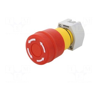 Switch: emergency stop | 22mm | Stabl.pos: 2 | red | none | IP65 | Pos: 2