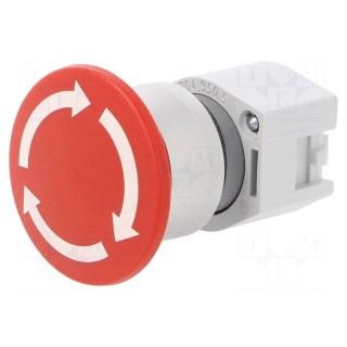 Switch: emergency stop | Stabl.pos: 2 | 22mm | red | Illumin: none | IP65