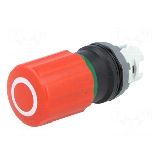 Switch: emergency stop | Stabl.pos: 2 | 22mm | red | Illumin: none | IP66