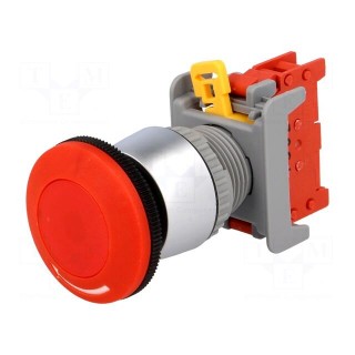 Switch: emergency stop | 22mm | Stabl.pos: 2 | NC | red | none | 3A/230VAC
