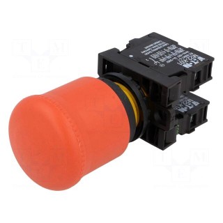 Switch: emergency stop | Stabl.pos: 2 | NC + NO | 22mm | red | IP66