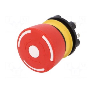 Switch: emergency stop | 22mm | Stabl.pos: 2 | NC x2 | red | none | IP65