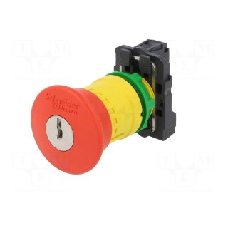 Switch: emergency stop with key | 22mm | NC | red | none | 3A/240VAC