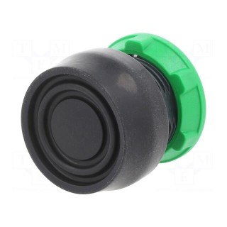 Switch: push-button | 22mm | Stabl.pos: 1 | black | none | IP66 | flat