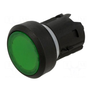 Switch: push-button | 22mm | Stabl.pos: 1 | green | flat | Pos: 2 | Ø22mm