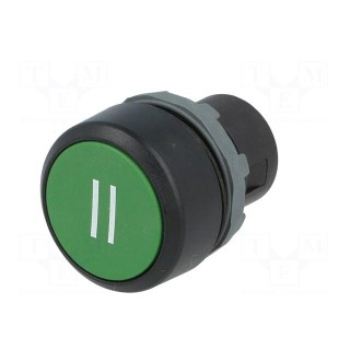 Switch: push-button | Stabl.pos: 1 | 22mm | green | Illumin: none | IP66
