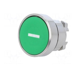 Switch: push-button | 22mm | Stabl.pos: 1 | green | none | IP66 | flat