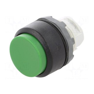 Switch: push-button | 22mm | Stabl.pos: 1 | green | none | IP66 | Pos: 2
