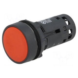 Switch: push-button | 22mm | Stabl.pos: 1 | NC | red | none | 0.3A/240VAC