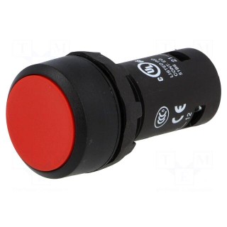 Switch: push-button | 22mm | Stabl.pos: 1 | NC | red | none | 1A/240VAC