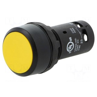 Switch: push-button | 22mm | Stabl.pos: 1 | NO | yellow | none | 1A/240VAC