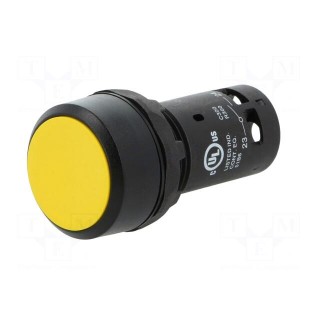 Switch: push-button | 22mm | Stabl.pos: 1 | NO | yellow | none | 1A/240VAC