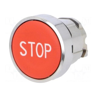 Switch: push-button | 22mm | Stabl.pos: 1 | red | none | IP66 | flat | Pos: 2