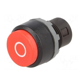 Switch: push-button | 22mm | Stabl.pos: 1 | red | none | IP66 | prominent