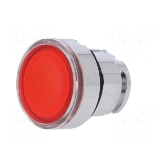 Switch: push-button | Stabl.pos: 1 | 22mm | red | IP66 | Pushbutton: flat