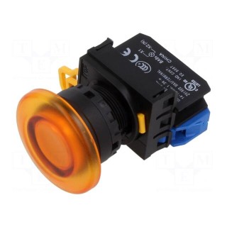 Switch: push-button | 22mm | Stabl.pos: 2 | NO | orange | LED | IP65 | Pos: 2