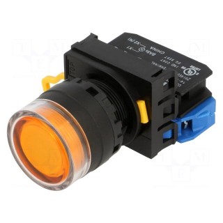 Switch: push-button | 22mm | Stabl.pos: 2 | NO | orange | LED | IP65 | Pos: 2