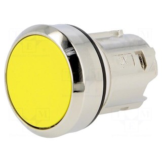 Switch: push-button | Stabl.pos: 2 | 22mm | yellow | Illumin: none | IP67