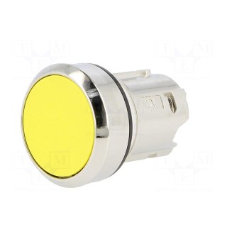 Switch: push-button | 22mm | Stabl.pos: 2 | yellow | none | IP67 | flat