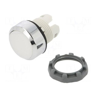 Switch: push-button | 22mm | white | none | IP66 | flat | Pos: 2 | Ø22.5mm