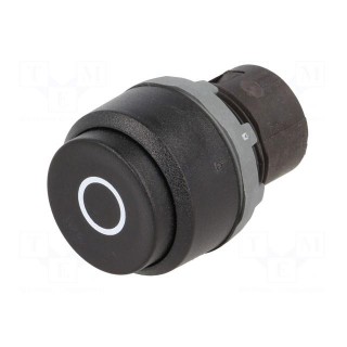 Switch: push-button | Stabl.pos: 1 | 22mm | black | Illumin: none | IP66