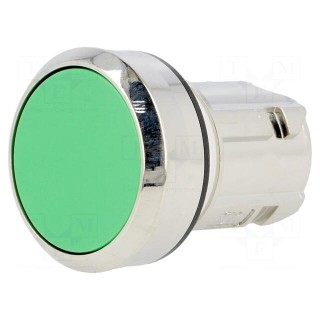 Switch: push-button | Stabl.pos: 1 | 22mm | green | Illumin: none | IP67