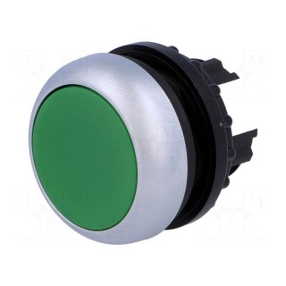 Switch: push-button | 22mm | Stabl.pos: 1 | green | none | IP67 | flat