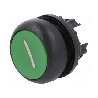 Switch: push-button | 22mm | Stabl.pos: 1 | green | none | IP67 | flat