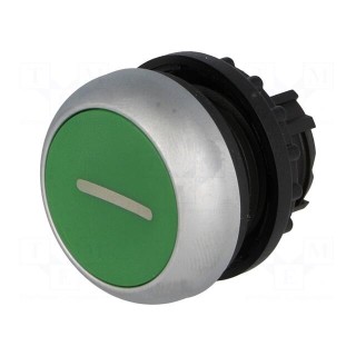 Switch: push-button | Stabl.pos: 1 | 22mm | green | Illumin: none | IP67