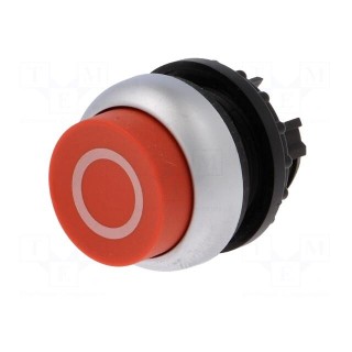 Switch: push-button | Stabl.pos: 1 | 22mm | red | Illumin: none | IP67