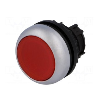 Switch: push-button | Stabl.pos: 1 | 22mm | red | IP67 | Pushbutton: flat
