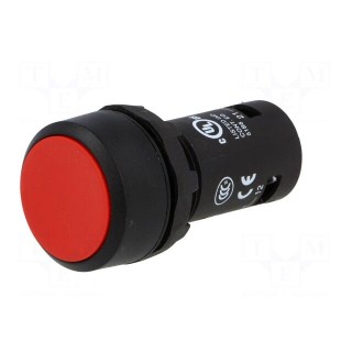 Switch: push-button | 22mm | Stabl.pos: 1 | NC | red | none | 1A/240VAC