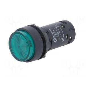 Switch: push-button | 22mm | Stabl.pos: 1 | NO | green | LED | 24V | IP65