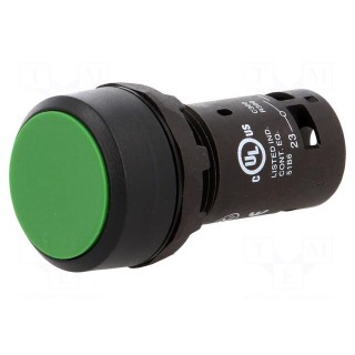 Switch: push-button | 22mm | Stabl.pos: 1 | NO | green | none | 1A/240VAC