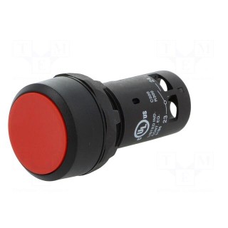 Switch: push-button | 22mm | Stabl.pos: 1 | NO | red | none | 1A/240VAC