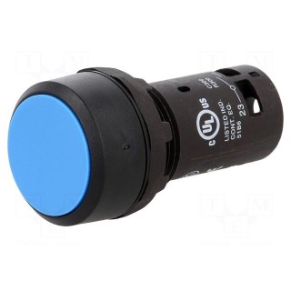 Switch: push-button | 22mm | Stabl.pos: 1 | NO | blue | none | 1A/240VAC