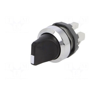 Switch: rotary | 22mm | black | none | IP66 | prominent | Pos: 2 | Ø22.5mm