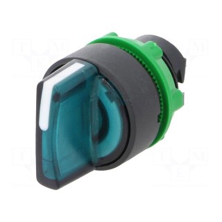 Switch: rotary | Stabl.pos: 1 | 22mm | green | Illumin: LED | IP66 | Pos: 3